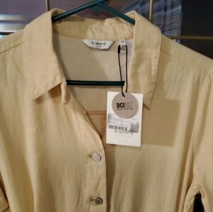 b. young Cream Button-Up Jumpsuit